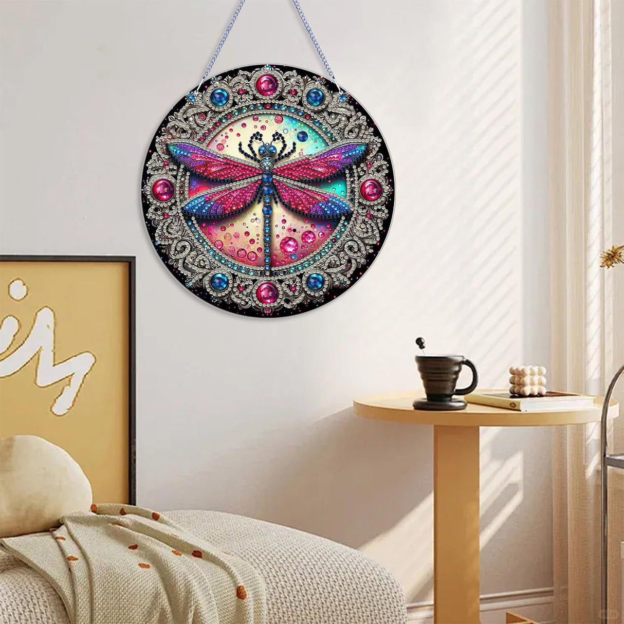 AIBOERL Dragonfly Diamond Art Kits for Adults, Special Shaped Diamond Painting DIY Acrylic Diamond Painting Kits Window Pendants Home Garden Wall, 5D Gem Art Ornament Kit Double Sided (7.8x7.8 inch) AIBOERL