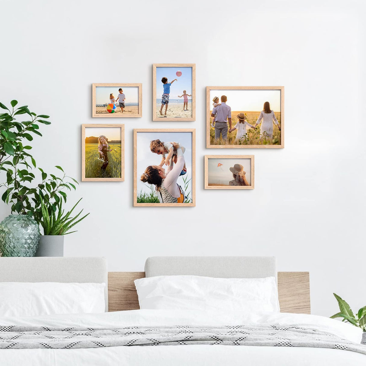 ATOBART 8x10inch Picture Frames, Oak Wood Photo Frame Set with High Definition Glass for Wall Mount or Table Top Display, Natural Wood Color,Set of 2 ATOBART