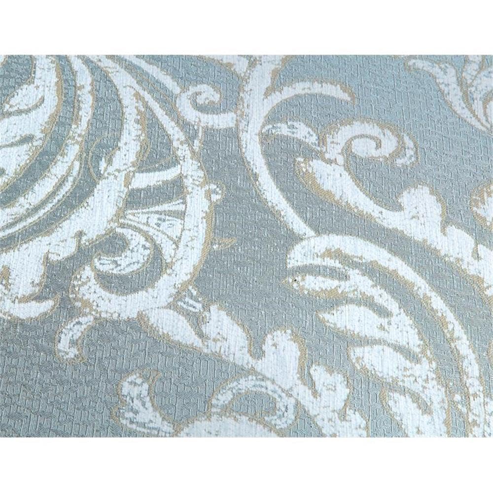 Acme Qunsia Sofa with 5 Pillows in Light Gray Fabric and Champagne Acme