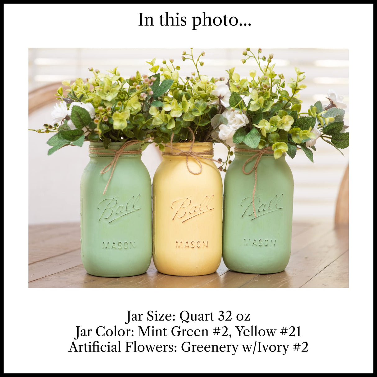 Mason Jar centerpieces for Birthday, Rustic Mason jar Centerpieces for Baby Shower, Mason Jar Centerpieces with Flowers, Wedding Centerpieces, Quart 32 oz, Choose Quantity, Colors, Flowers Optional Viva's Flower Shop