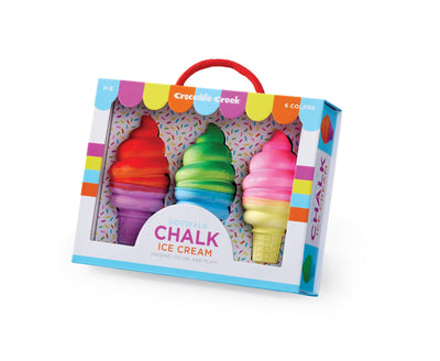 Crocodile Creek Sidewalk Chalk - Outside Art Set for Kids Ages 3 and Up - Encourages Creativity, Fun, and Outdoor Play - Ideal Playground Toys - Includes 3 Ice Cream-Shaped Pieces of Chalk