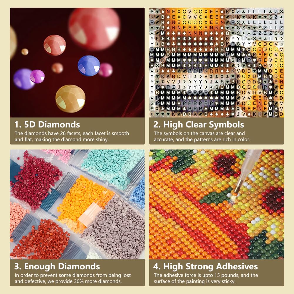 SJUTOUCI Diamond Art Painting Kits for Adults, Bee Diamond Art Kits for Beginner 5D DIY Flower Diamond Dots Bead Art, Full Round Drill Gem Art Craft Wall Decor Gift 12x12 inch SJUTOUCI