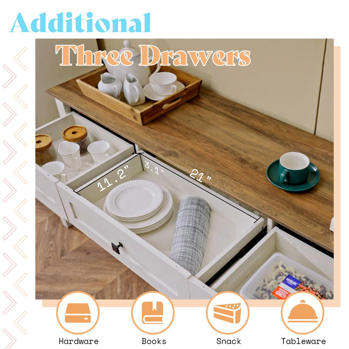 AMERLIFE TV Stand with Set of 2 Bookcases, Farmhouse Entertainment Center for 65 Inch Television with Sliding Barn Doors & Storage Drawers, for Living Room, Bedroom, Rustic White AMERLIFE