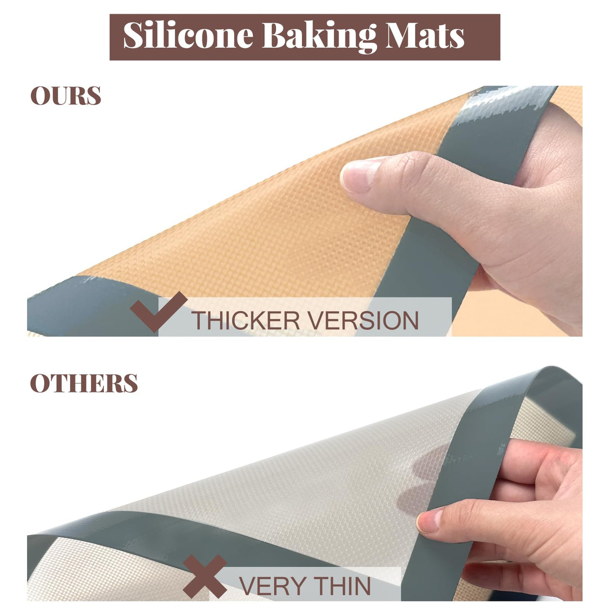 Silicone Baking Mat, 3 Pack Reusable Baking Mat, Non-Stick, Food Safe Silicone Mats for Baking, Oven Baking Sheet for Making Cookies, Macaroons, Bread Koolstuffs