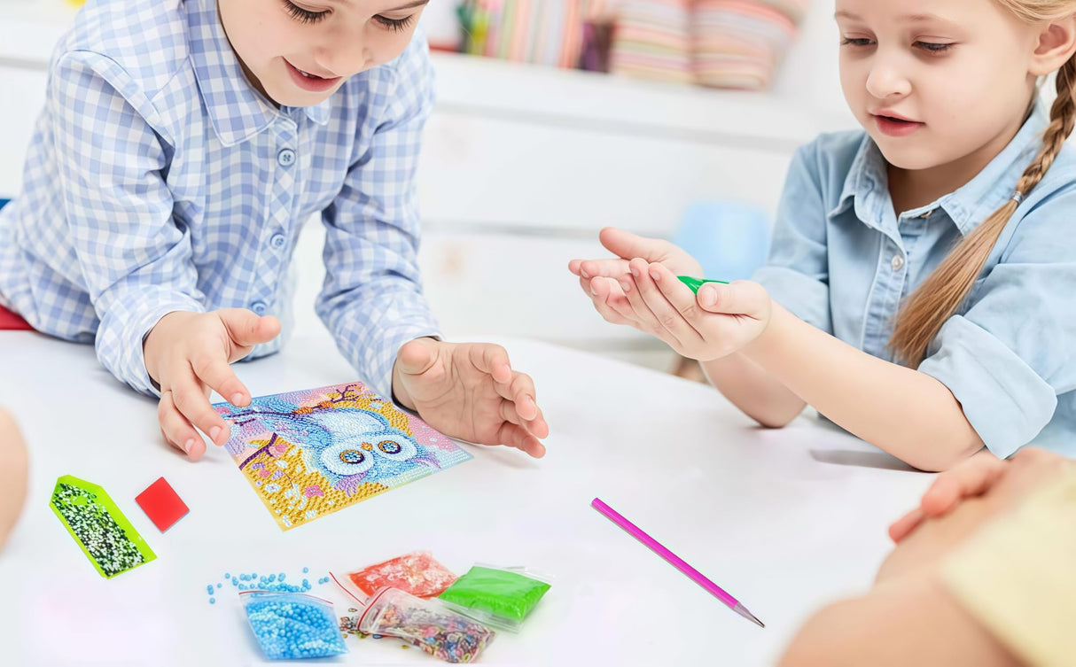 6 Pack 5D Cow Diamond Painting Kits for Kids Beginners,Cute Animals DIY Diamond Art Kit for Kids,Full Round Drill Big Gem Art for Kid,Home Wall Decoration 6X6 inch Acelii