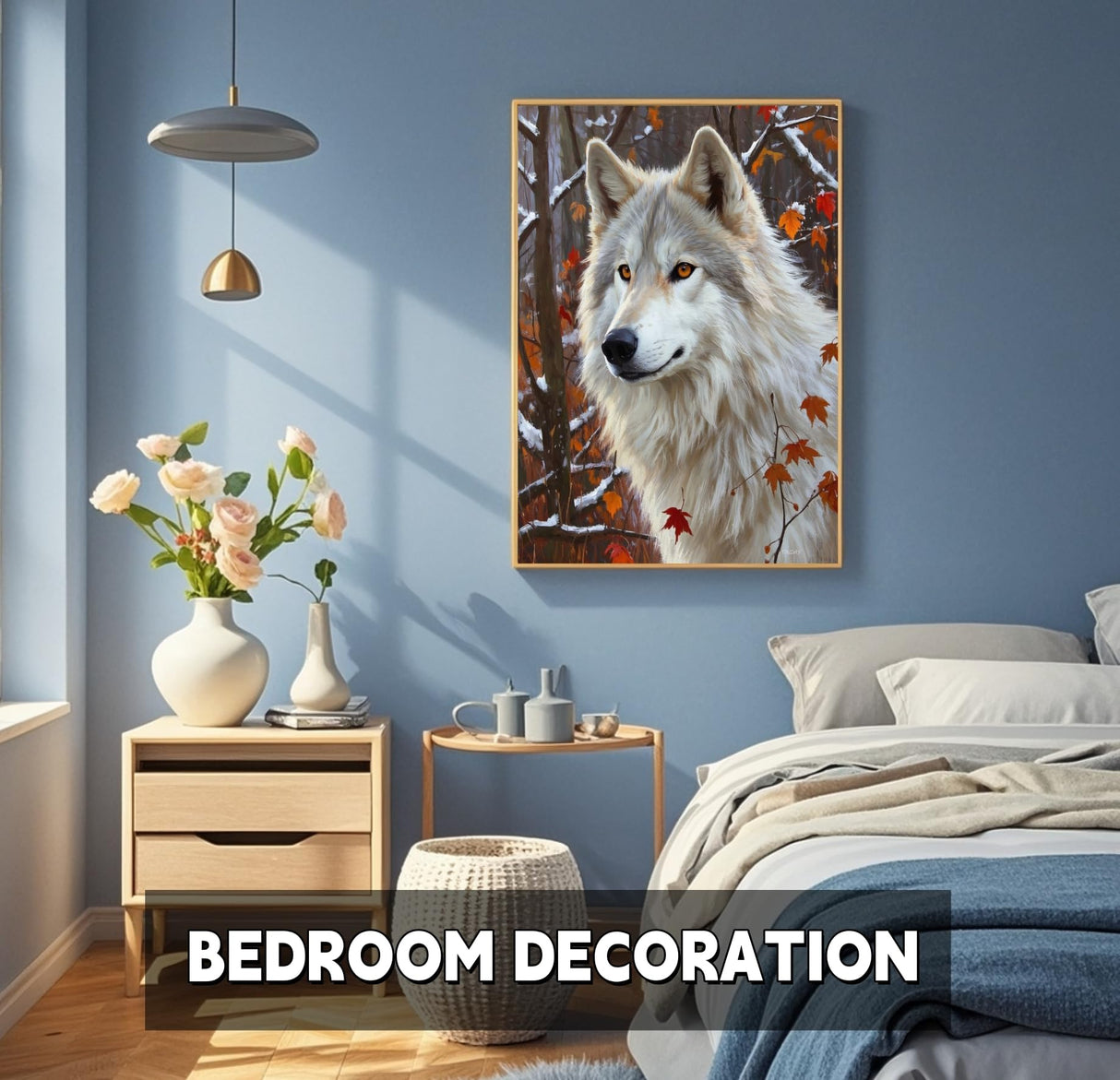 TINDAY Wolf Paint by Numbers Kit for Adults Paint by Numbers for Adults Beginner Painting by Number Kits for Adult on Canvas Acrylic Painting Home Decor Wall Decor Prefect for Gift 16x20 in TINDAY