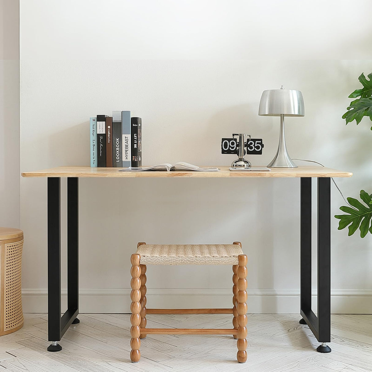 VEVOR 28 Inch Adjustable Furniture Legs, Square Reinforced Steel Office Table Legs Set of 2 for DIY, Max Load 1000 lbs Heavy Duty Desk Legs, Quick Instalation & Rich Accessories Legs Black VEVOR