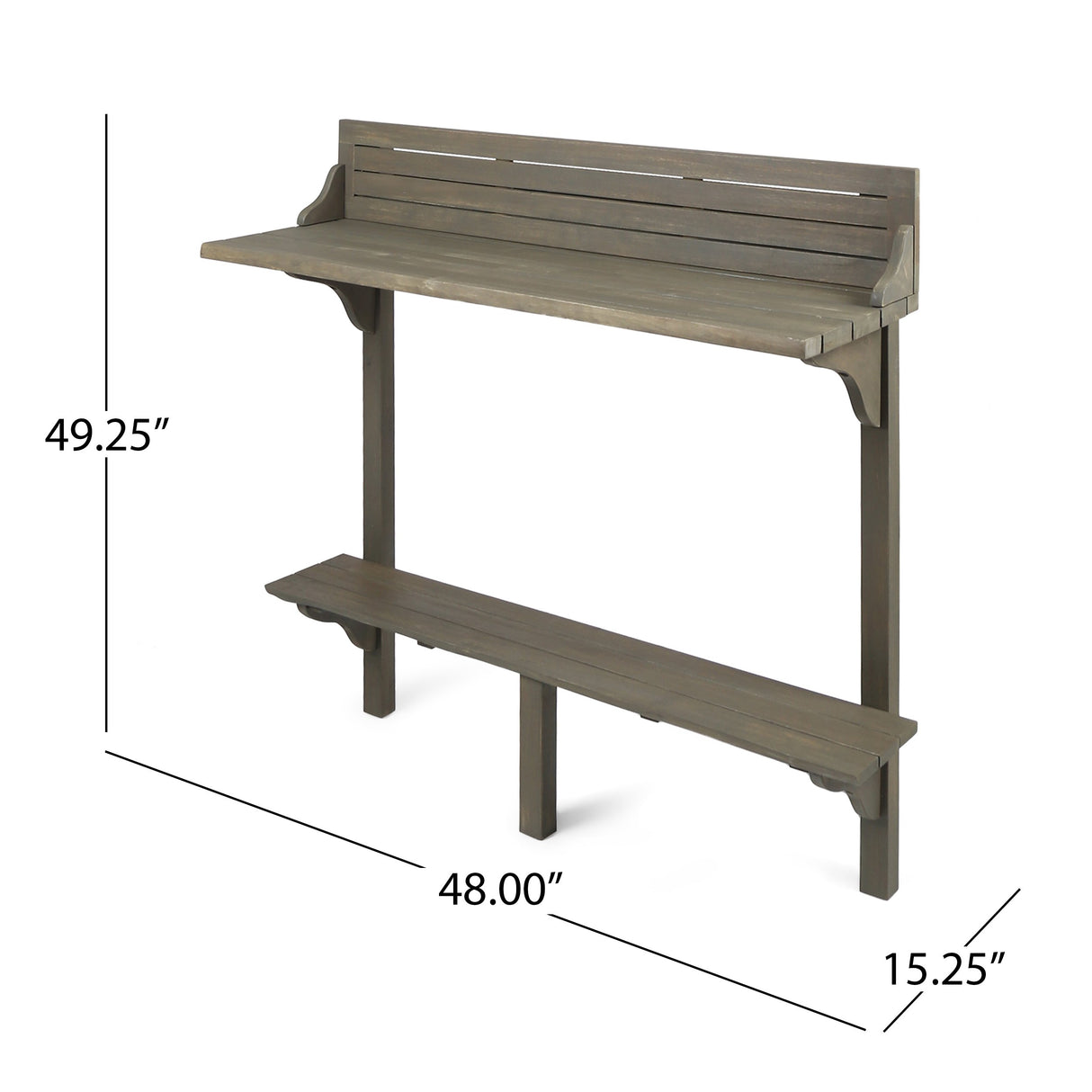 Christopher Knight Home Caribbean Outdoor Acacia Wood Balcony Bar Table, Grey Finish Christopher Knight Home