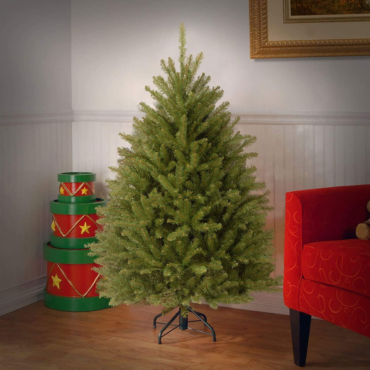 National Tree Company Artificial Mini Christmas Tree, Green, Dunhill Fir, Includes Stand, 4.5 Feet National Tree Company