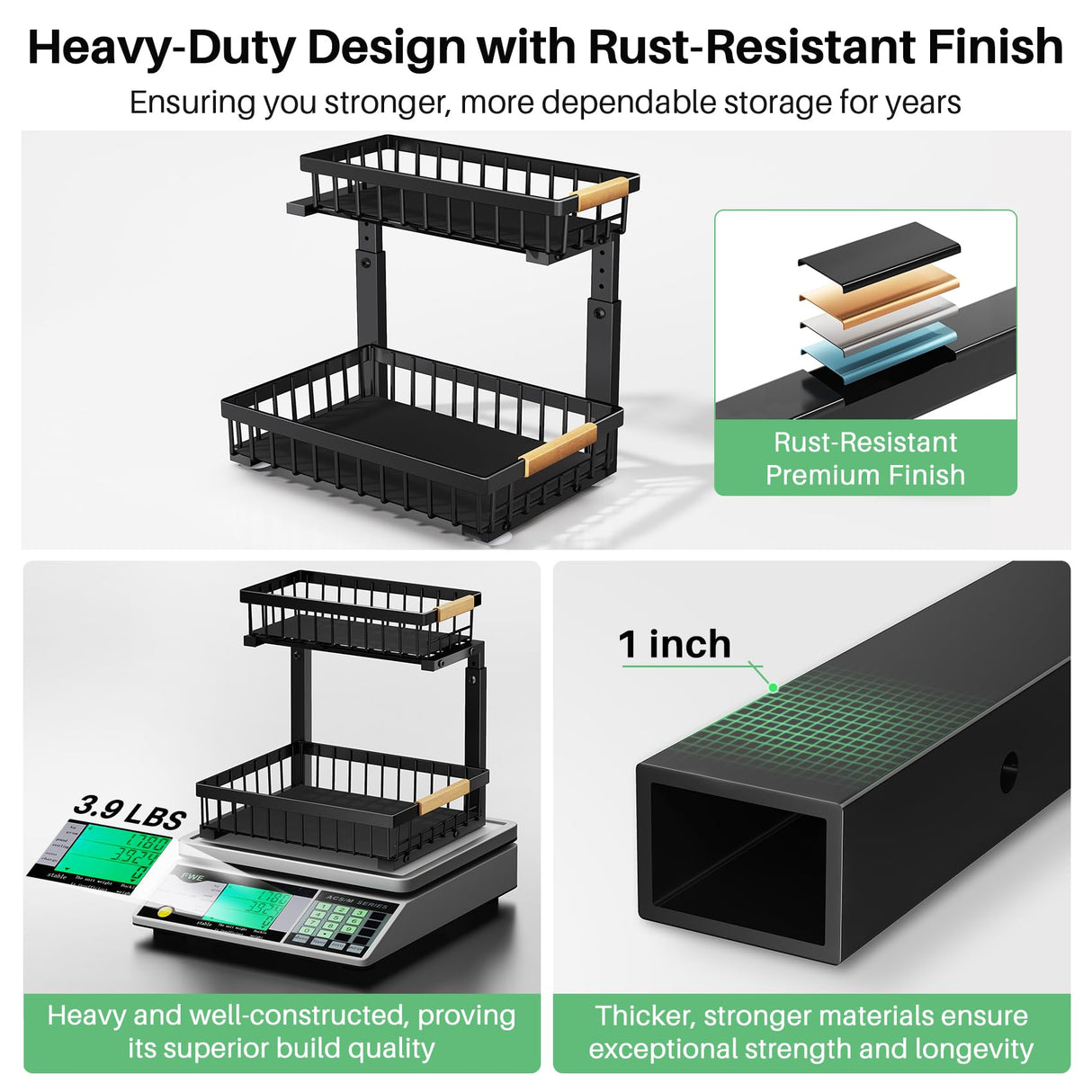 Under Sink Organizer, 2 Packs 2 Tier Under Sink Organizers and Storage, Slide Out Pull Out Cabinet Organizer Shelf, Metal Sliding Drawer for Kitchen Bathroom Pantry Cabinet Closet Organization Rack Kitstorack