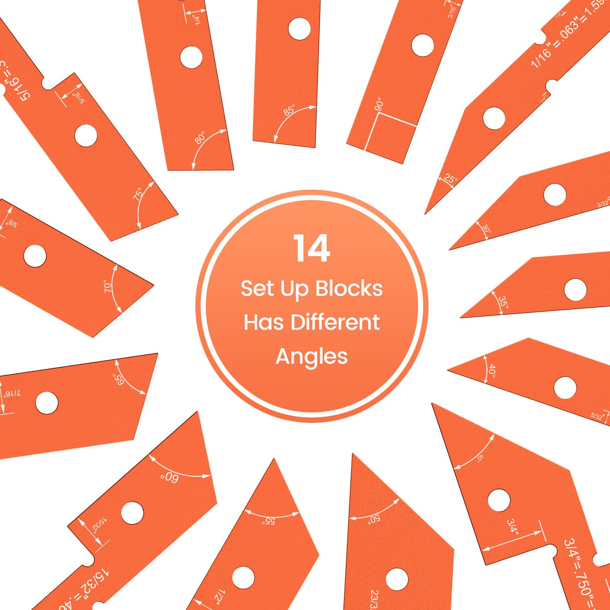 Neitra Router Table Setup Blocks Woodworking - 14pcs Aluminum Alloy Precision Setup Bars for Routers Tables Saw Accessory, Measuring Height Depth Angle Gauge with Storage Case (Each in Varies Thick) Neitra