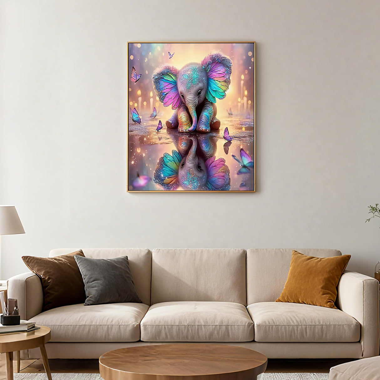 ARVINKEY DIY 5D Diamond Painting Kit, Full Drill Paint by Numbers Embroidery Cross Stitch Arts Craft Canvas, Elephant Rhinestone Crystal Drawing Gift for Adults Kids, 16"X12" ARVINKEY