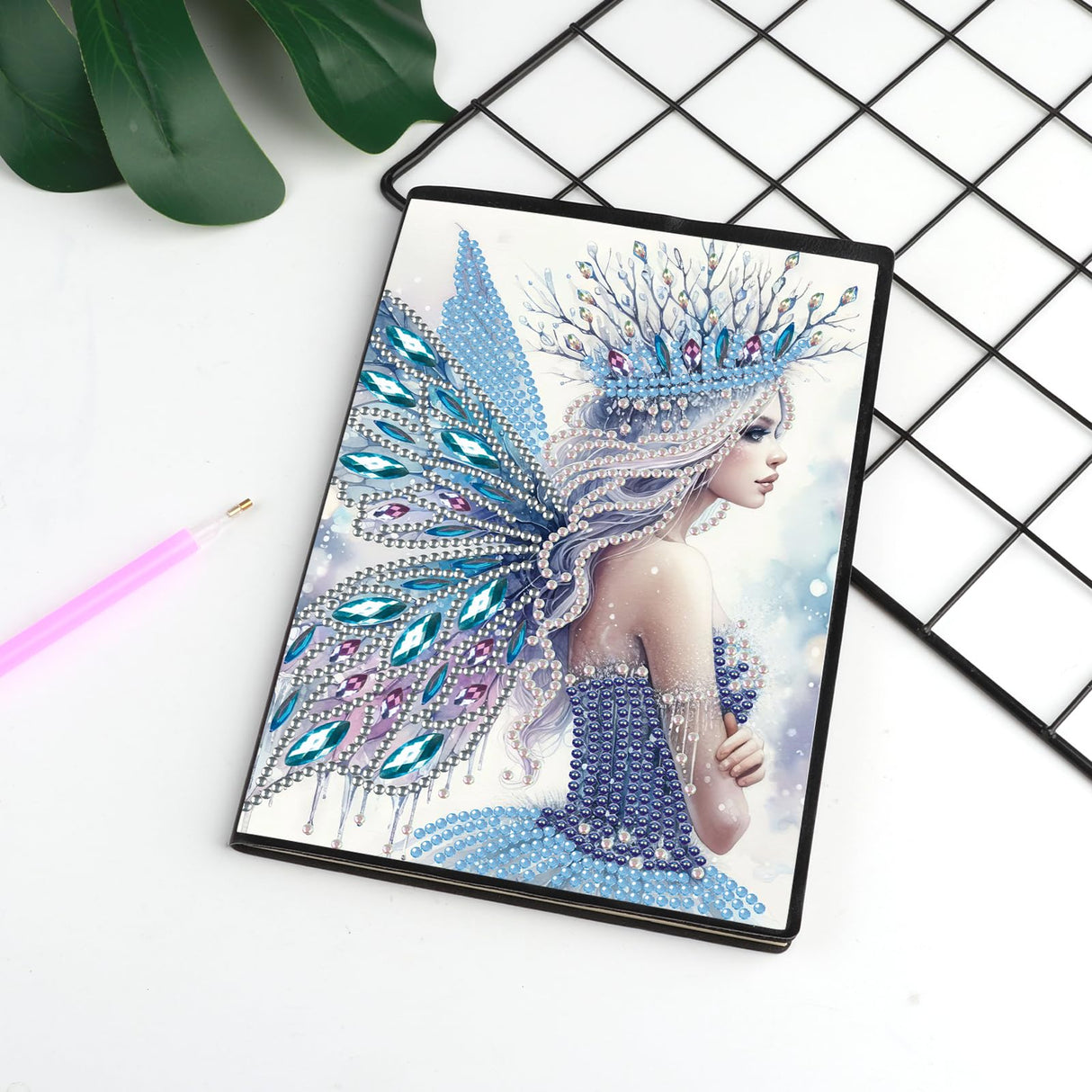 DCIDBEI 2 Pack Notebooks Diamond Painting Angel Blank 5D DIY Special Shaped Crystal Diary Book Elf 50 Sheets A5 Book Journal Fairy Paint by Numbers Kit Sketchbook Diamond Art Note Book DCIDBEI