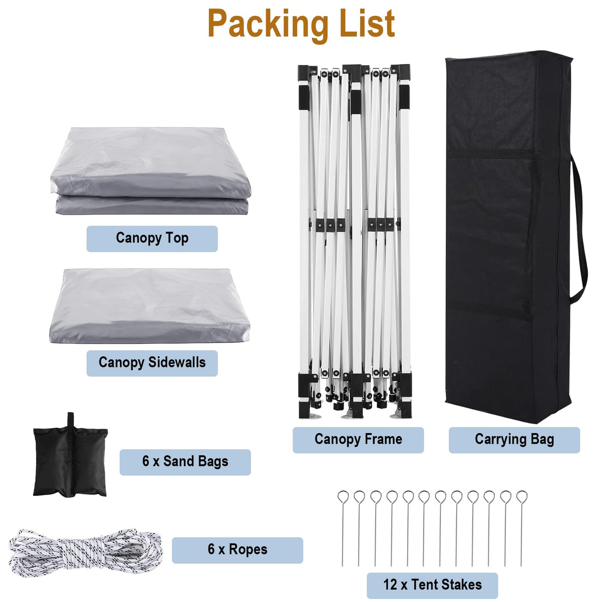 10x20 White Pop Up Canopy Tent with 6 Removable Sidewalls Commercial Heavy Duty All Weather Waterproof Outdoor Canopy Wedding Tents for Parties Gazebo with Carry Bag and 6 Sandbags susici