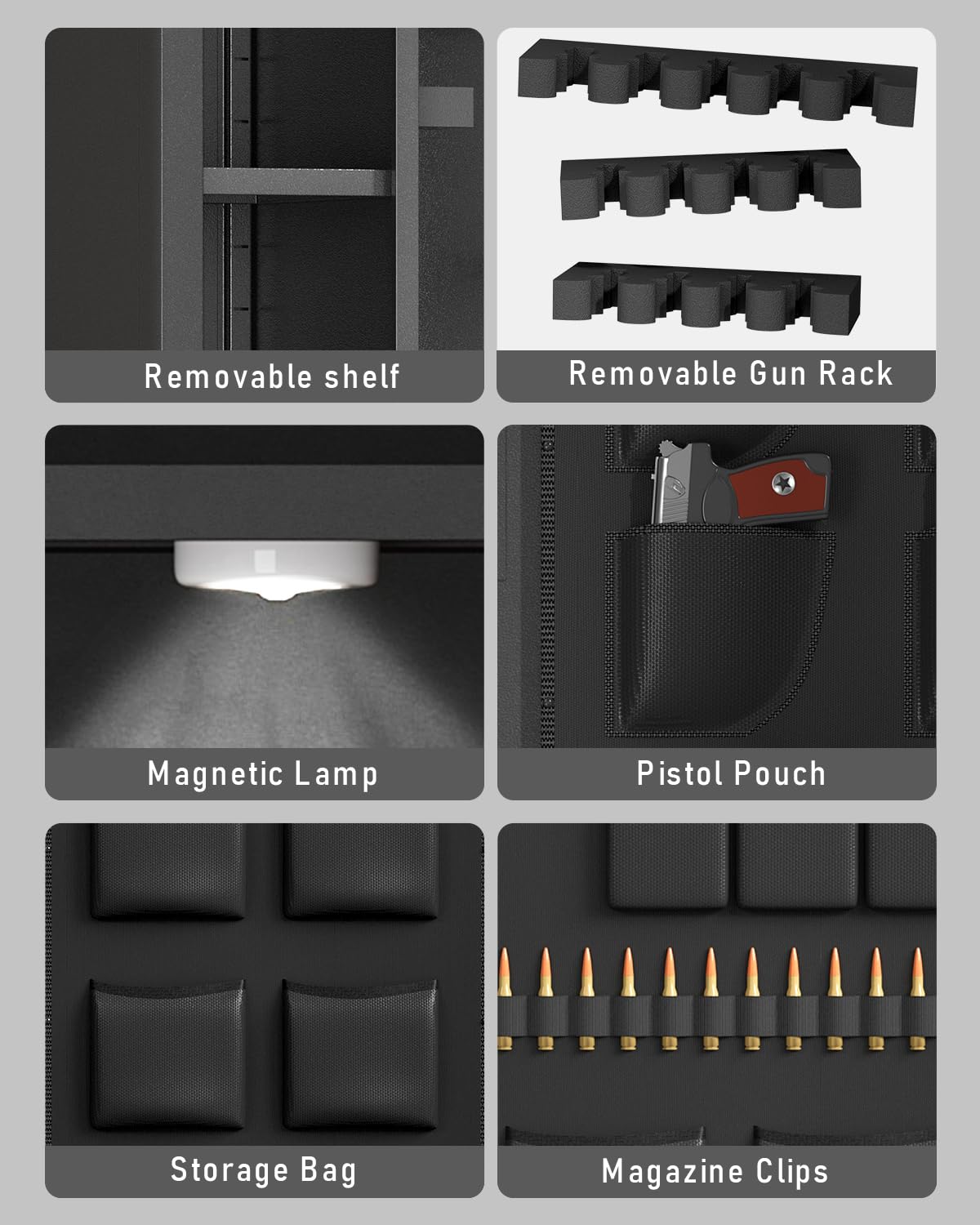 Luzfuego 20-25 Large Gun Safe, Biometric Rifle Safe with LCD Keypad, Unassembled Long Gun Cabinet for Rifles and Pistols with Mute Mode, Dual Alarm & Gun Rack Luzfuego