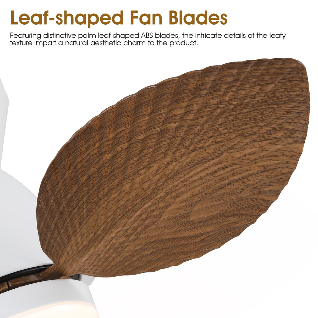 Kviflon 30 Inch Ceiling Fans with Lights, Indoor Outdoor Tropical Ceiling Fan with Remote/APP Control, Flush Mount Palm Leaf Ceiling Fan Light for Bedroom, 6 Speeds, Dimmable - Wood Grain Kviflon