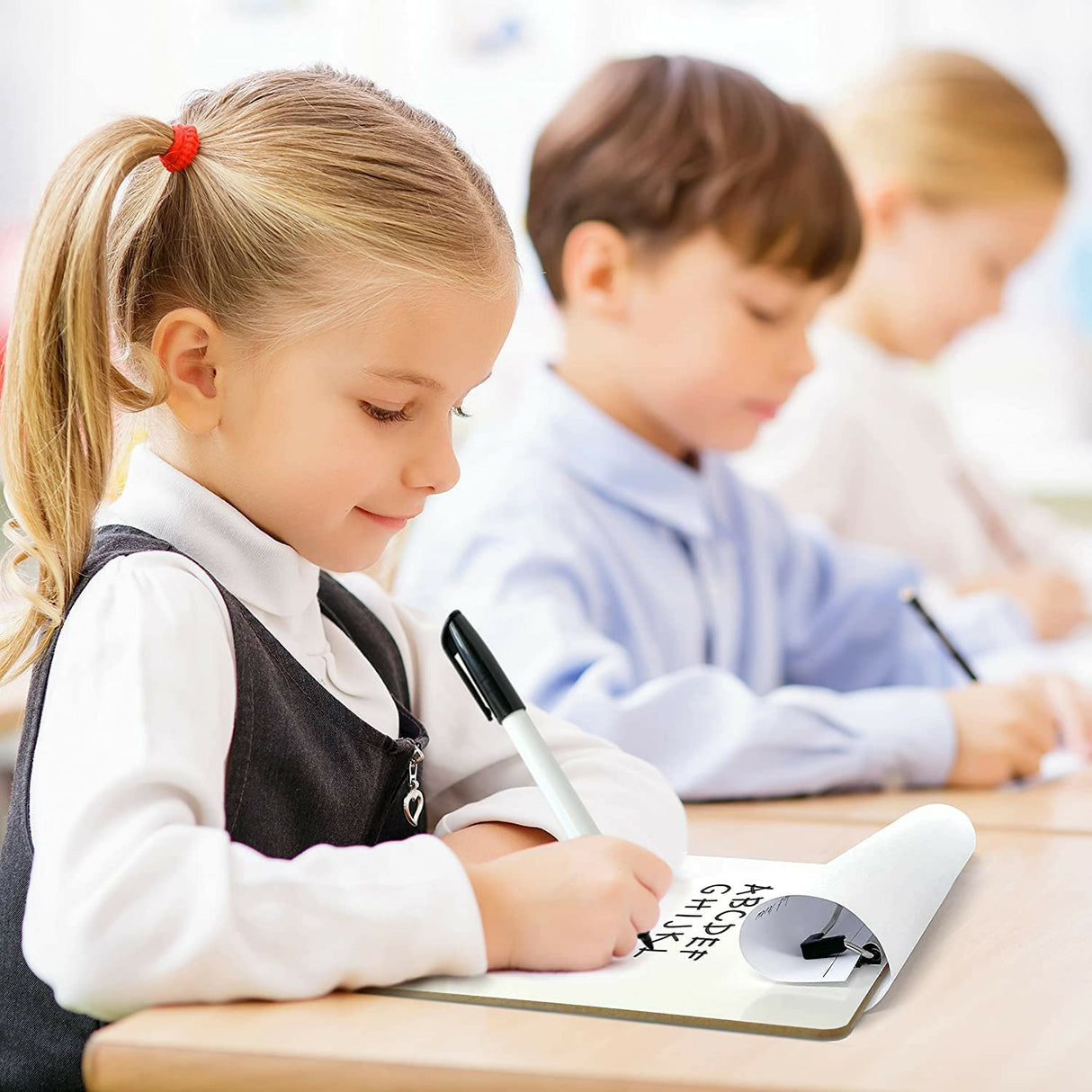 SCRIBBLEDO 30 Pack Double Sided Dry Erase Clipboards 9"x12" Durable Clipboards Bulk with 30 Dry Erase Erasers, Dry Erase Clipboard with Low Profile Clip for School, Classroom and Home Use Scribbledo