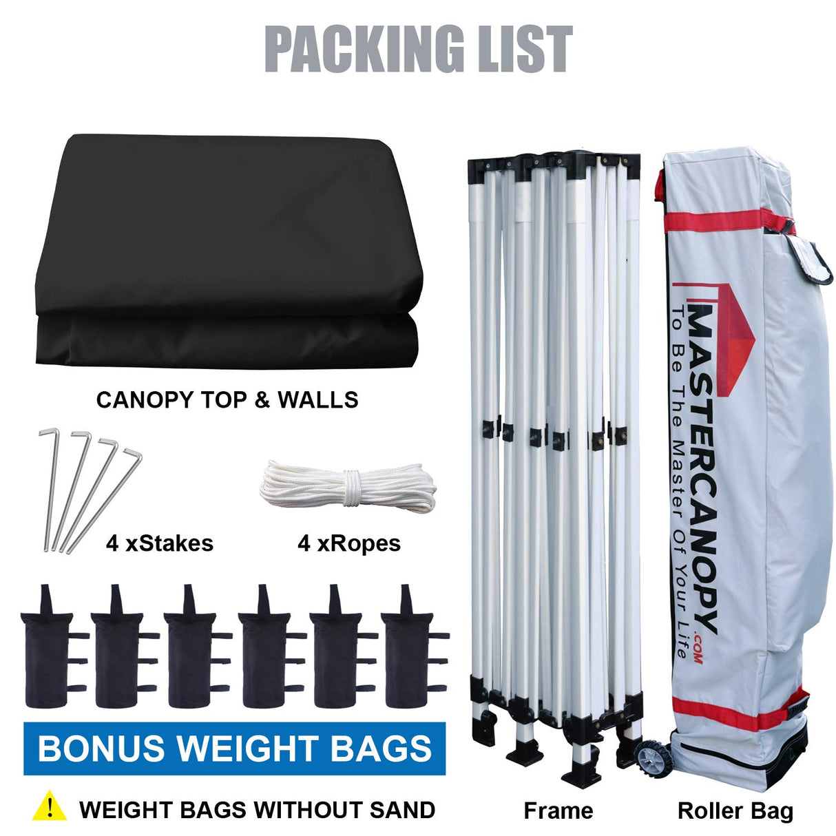 MASTERCANOPY Heavy Duty Pop-up Canopy Tent with Sidewalls (10x20,Black) MASTERCANOPY