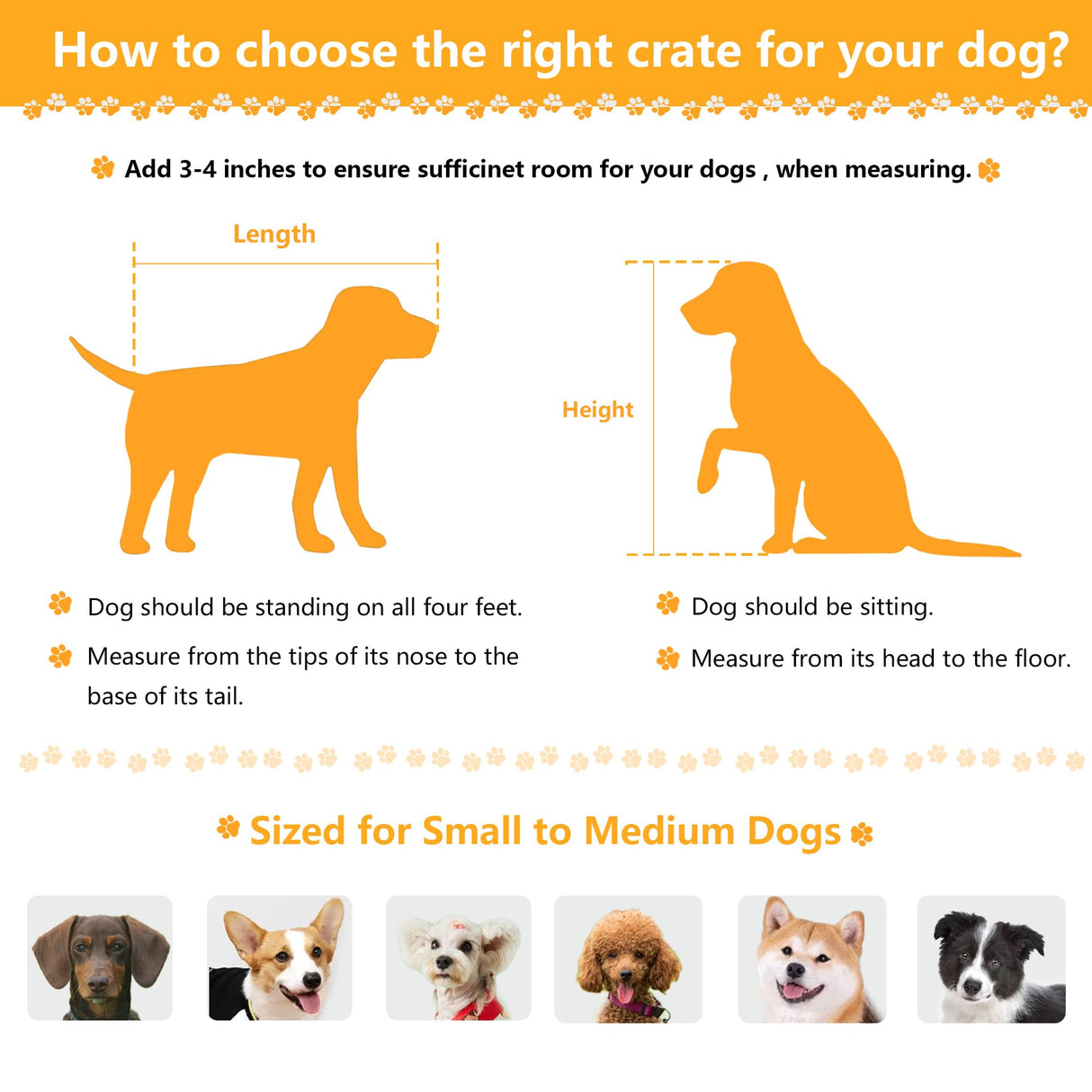 yookare White Heavy Duty Furniture Dog Crate, Wood and Metal Cage Kennel, Double Doors End Table with Drawer and Pull-Out Trays, Dog Home for Indoor use, Medium Size yookare