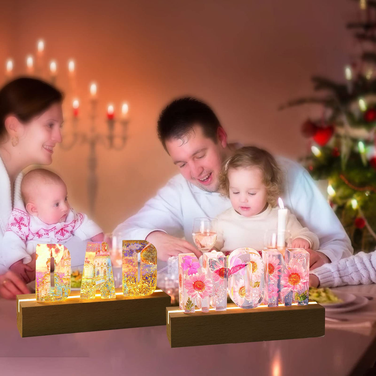 dcvbny 4Pcs Wood LED Lights Display Base,Rectangular Wooden Lighted Base Stand Warm Color for 3mm Thick Acrylic Plate Glass Plate Resin Art Paperweighs (4Pc Wood) dcvbny