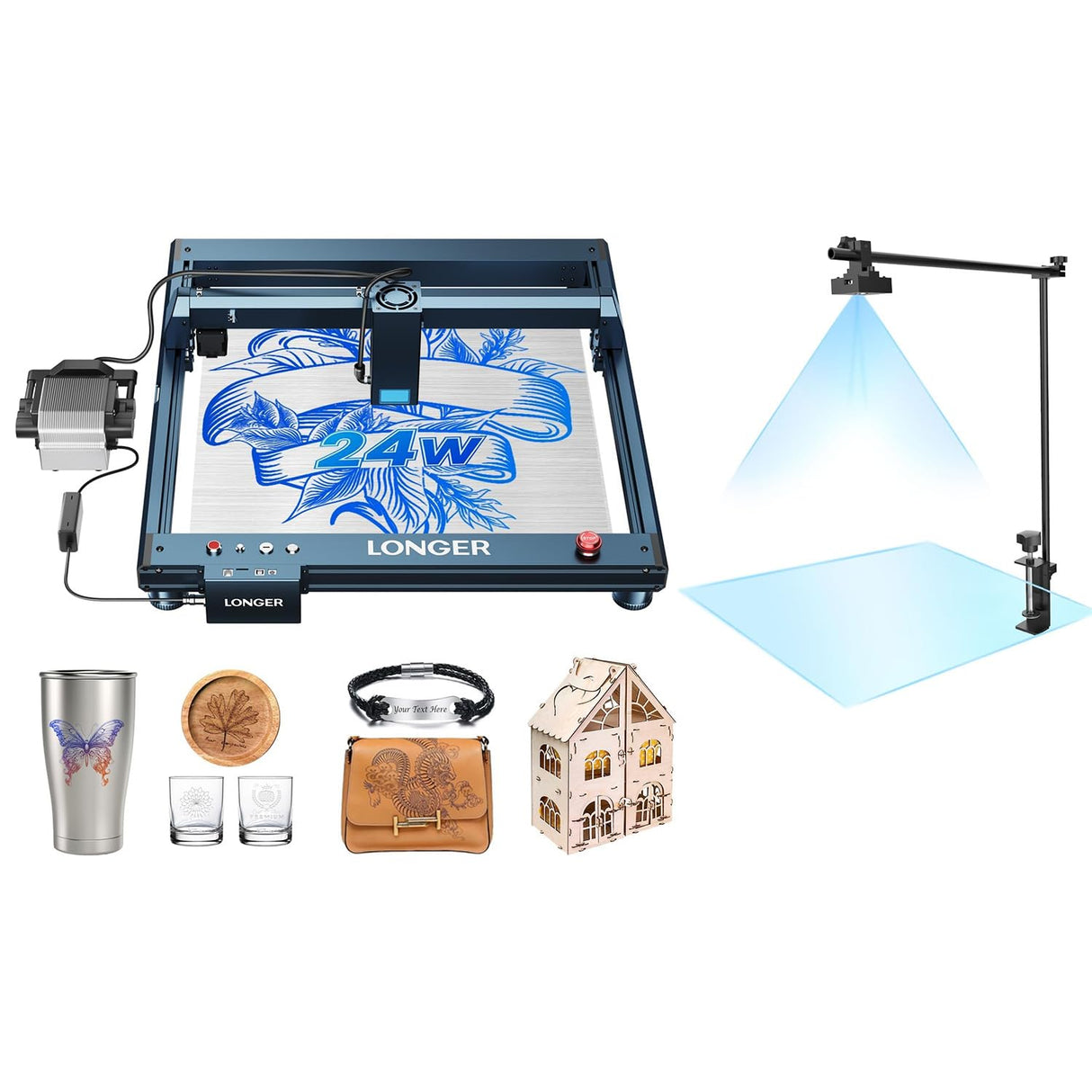 Longer Laser B1 240W Engraver with Auto Assist Pump Lightburn Camera Longer