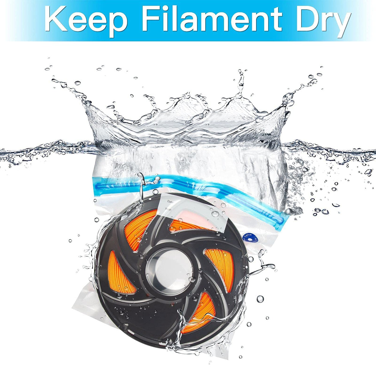 YOOPAI Filament Storage Bag Vacuum Kit-20Pack Cleaning Drying Sealed Bags for 3D Printer Filament with Desiccants/Humidity Indicator Cards/Hand Pump (Plastic 13.2 x 12.7inch) YOOPAI