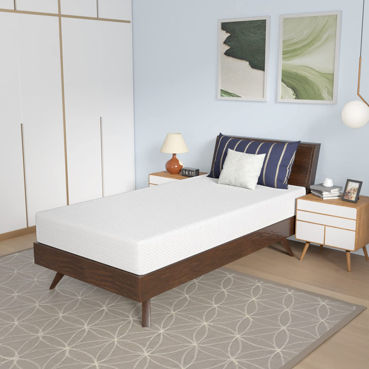 PayLessHere Memory Foam Mattress Cooling Gel Bamboo Charcoal Infused Mattress 8 inch Mattress CertiPUR-US Certified Breathable Bed Mattress for Cooler Sleep Supportive & Pressure Relief,White Twin PayLessHere