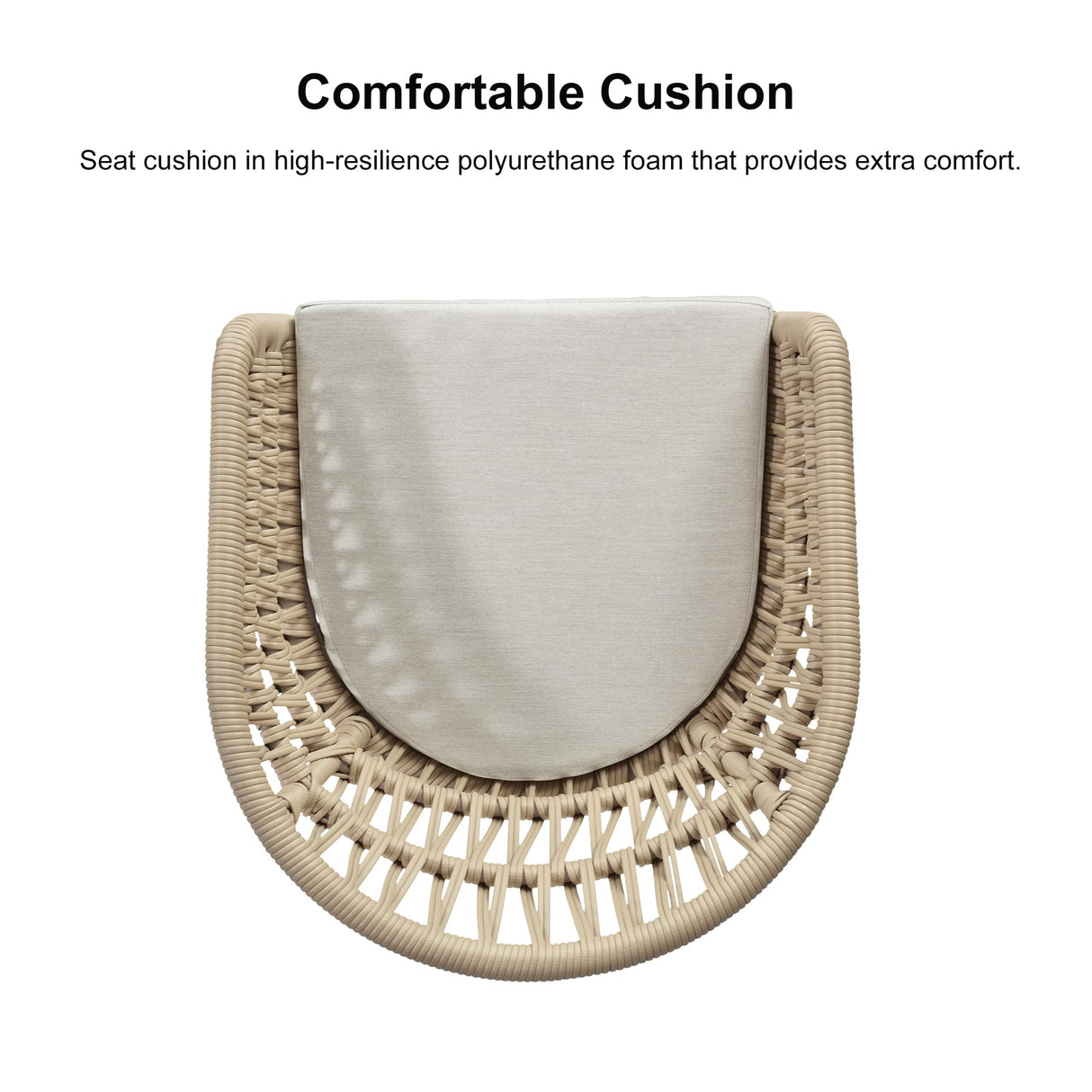 PURPLE LEAF Outdoor Rattan 24" Counter Height Bar Stools Chair Set of 2, Modern Upholstered Patio Bar Stool with Backrest for Indoor and Outdoor, Kitchen Island, Teak PURPLE LEAF