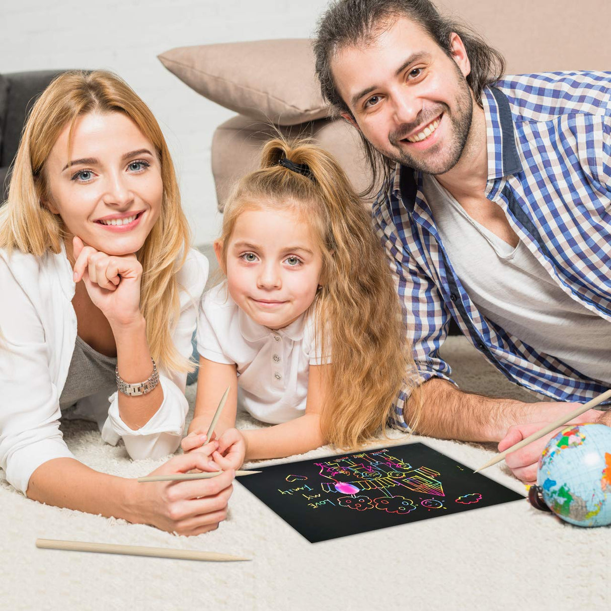 ZMLM Scratch Rainbow Art Paper Set - 50Pcs Magic Scratch Off Art Craft Supplies Kits for Kids Girls Boys Black Scratch Notes Sheet Doodle Pad for Fun DIY Toy Party Favors Christmas Birthday Gift ZMLM