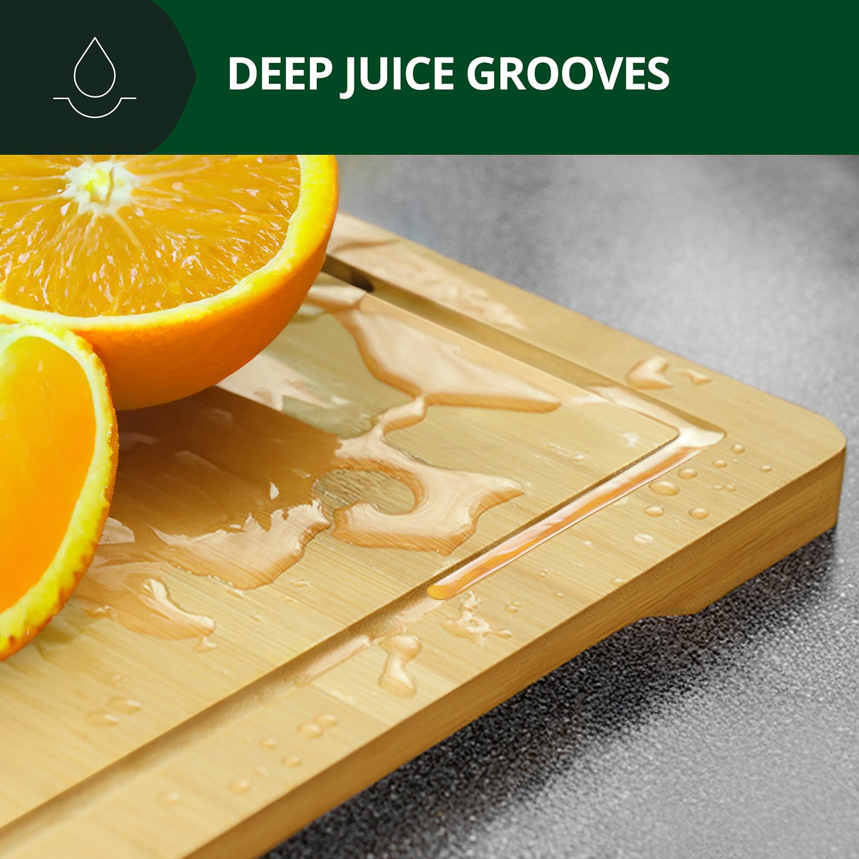 Wooden Cutting Boards for Kitchen Meal Prep & Serving - Bamboo Wood Cutting Board Set - Charcuterie & Chopping Butcher Block for Meat - Kitchen Gadgets Gift ROYAL CRAFT WOOD