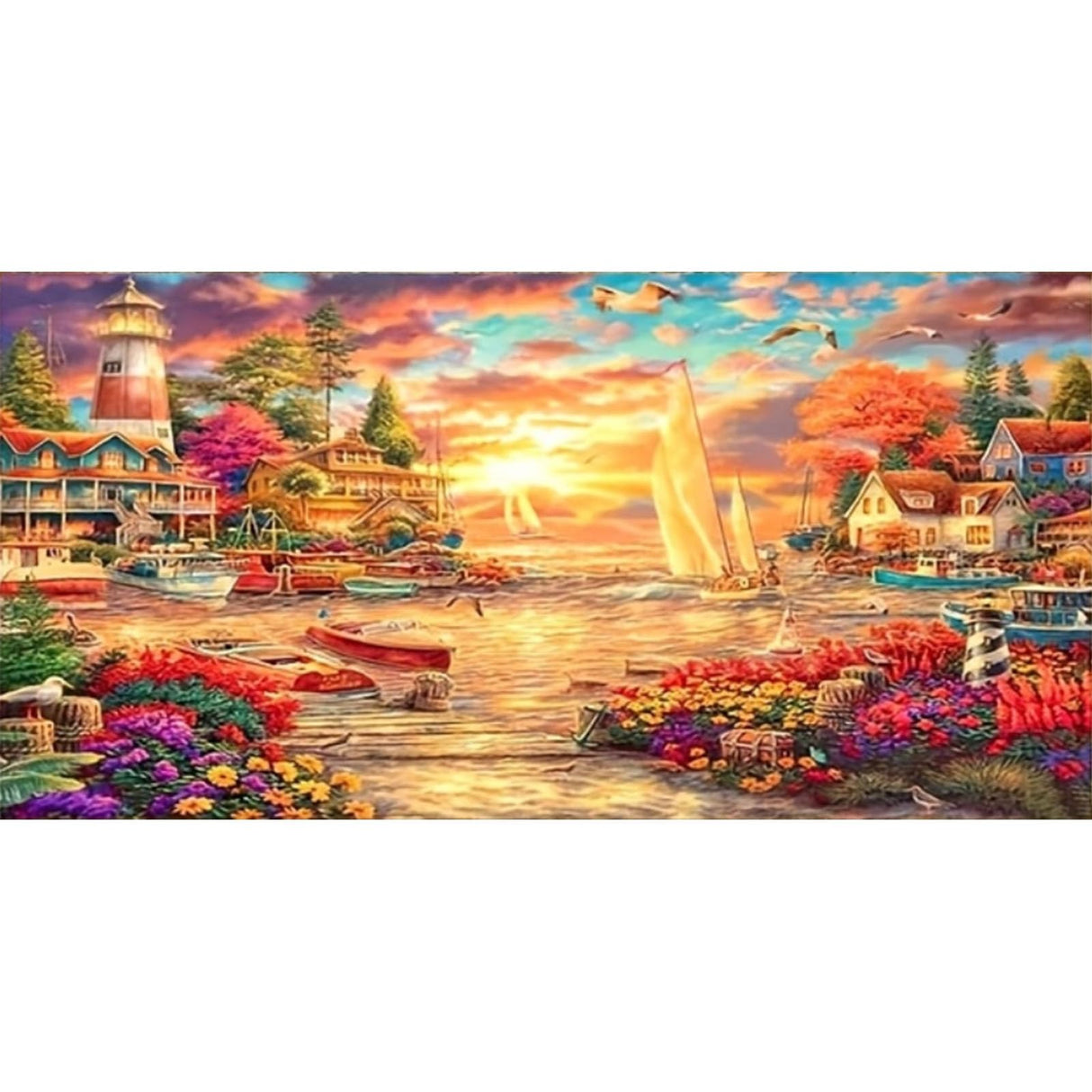 KTHOFCY 5D DIY Diamond Painting Kits for Adults, Beach Landscape Full Drill Embroidery Cross Stitch Crystal Rhinestone Paintings Pictures Arts Wall Decor Painting Dots Kits 15.7X27.5inch KTHOFCY