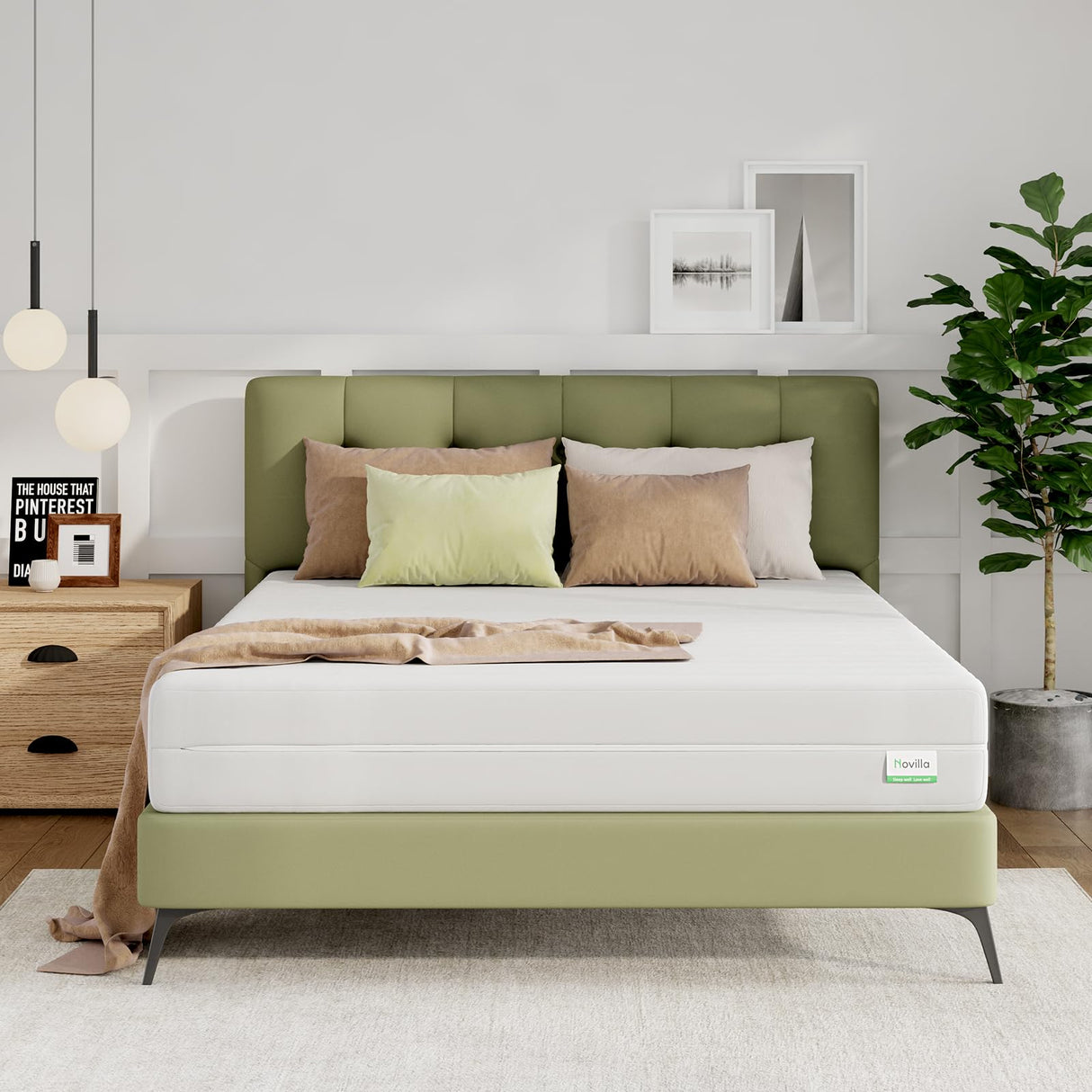 Novilla Twin Mattress, 6 Inch Foam Mattress in a Box, Double Side Sleep Twin Size Mattress with Breathable Fabric Cover for Back & Side Sleeper, Flippable Mattress with Air Zone Novilla
