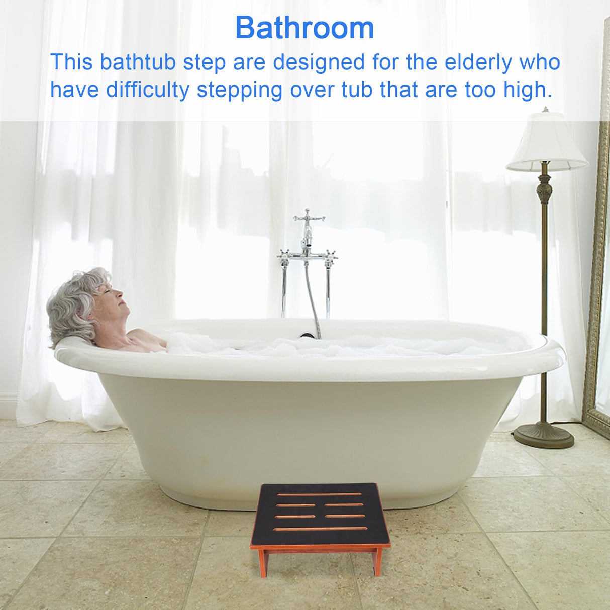 RayLove One Step Stool for Adults Seniors with Non-Slip Rubber Stepping Feet, Heavy Duty Platform Step Stools, 450 LB Portable Bed Steps for High Beds for Bathroom, Bedroom, Kitchen & Bedside Support RayLove