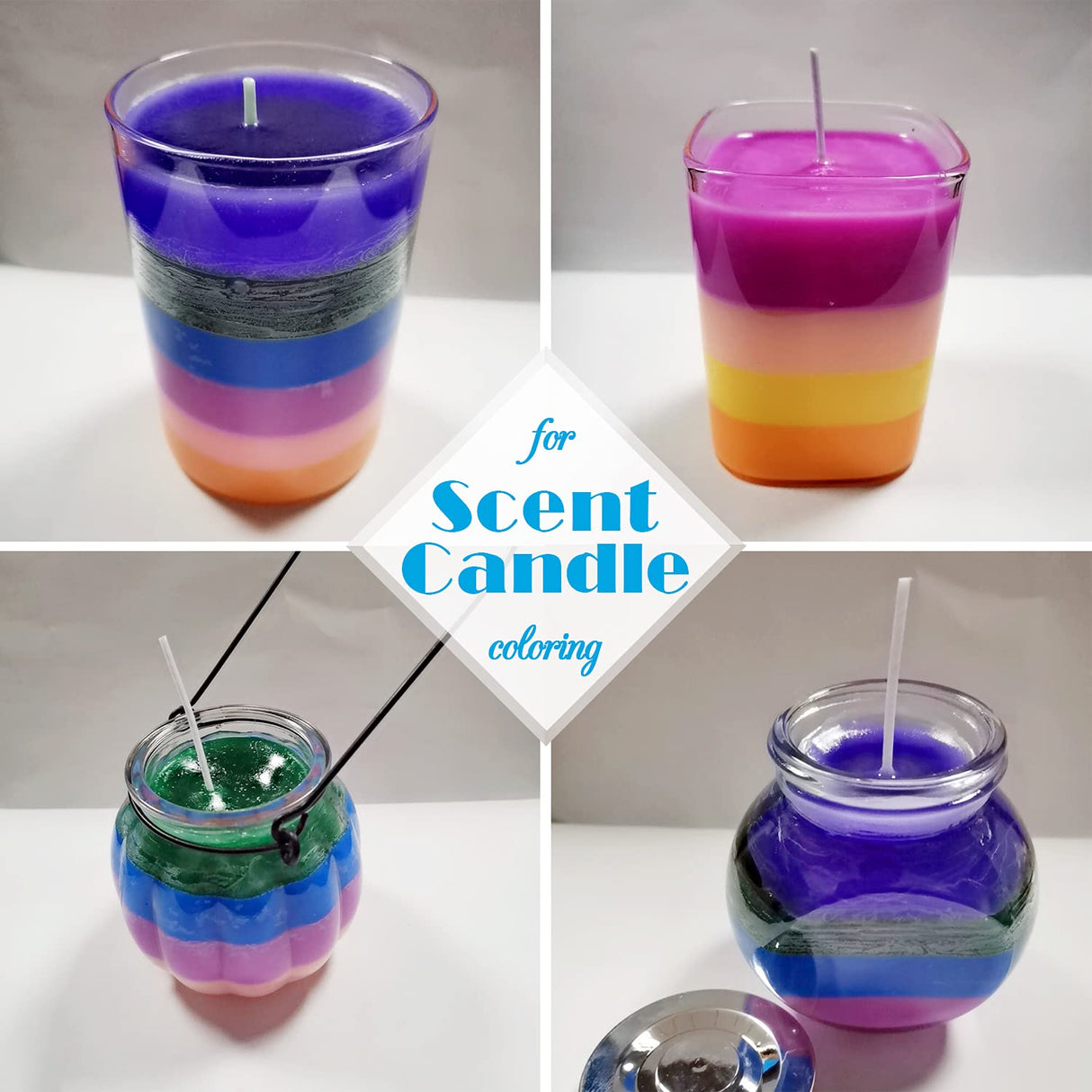 Candle Dye - 20 Color Liquid Wax Dye for DIY Making, High Concentration Color for Soy, Gel, Paraffin Wax - 10ml Each Limino