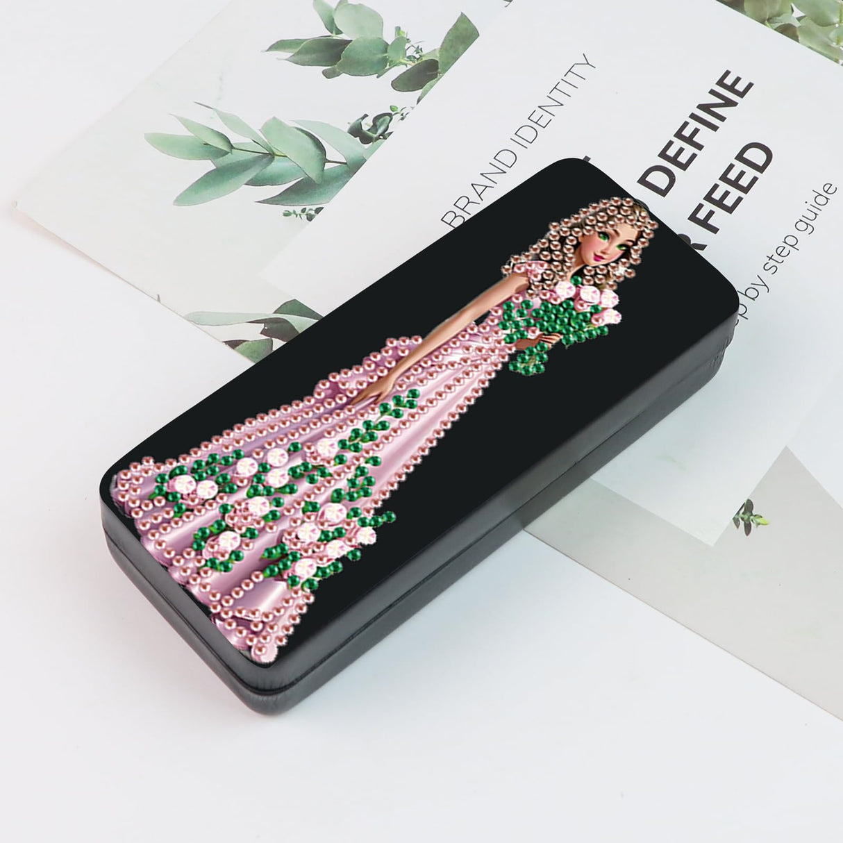 AiYuanzsh 5D Diamond Painting Glasses Case for Adults, DIY Rhinestone Crystal Diamond Art Eyeglass Holder, Handmade Princess Goddess Sunglass Storage Box, Elegant Travel Craft Gift AiYuanzsh