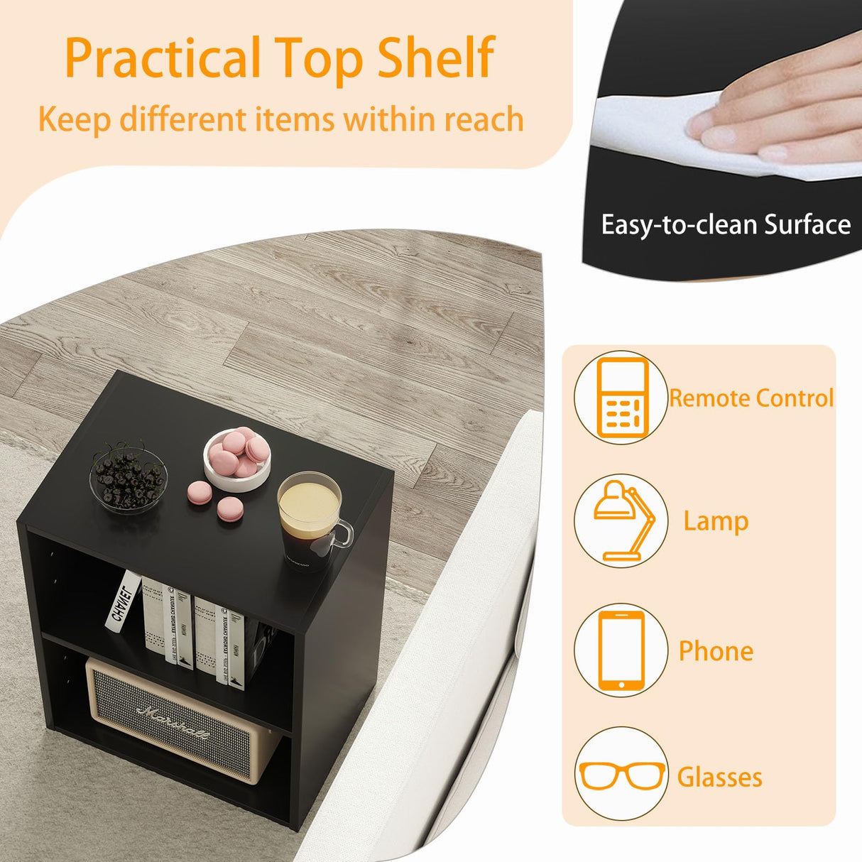 Tangkula 2-Tier Bookshelf, Open Shelf Bookcase with 7-Position Adjustable Shelf, Multifunctional Wooden Cubby Storage Display Shelf for Home Office Study Living Room (Black, 1) Tangkula