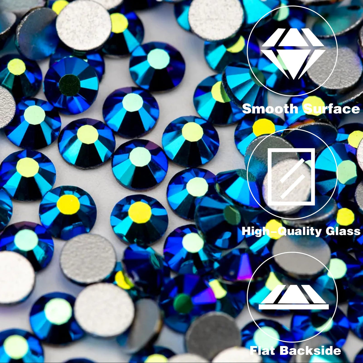 NAISKA 800Pcs Nail Art Rhinestones Set Colorful Flatback Rhinestones Glass Diamantes Gems for Nails Design Sparkly Diamond Beads Gems for DIY Crafts Clothes Tumblers Face Makeup Manicure NAISKA