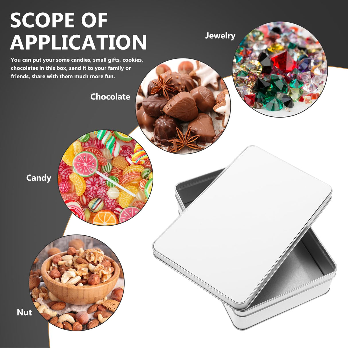 SOESFOUFU Storage Tins Box Sublimation Candy Tin Box Cake Iron Rectangle Treat Tin SOESFOUFU