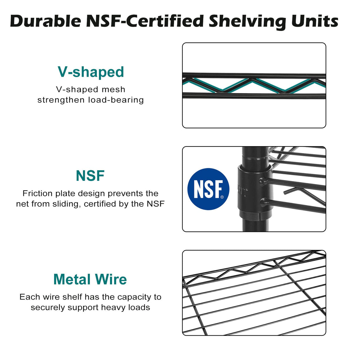 WDT NSF Certified Storage Shelves on Wheels, Heavy Duty Metal Shelves for Storage with Adjustable Stand, 6-Tier Wire Shelving Unit for Garage Pantry Kitchen Shelf Rack, 47" D x 17" W x 80" H WDT