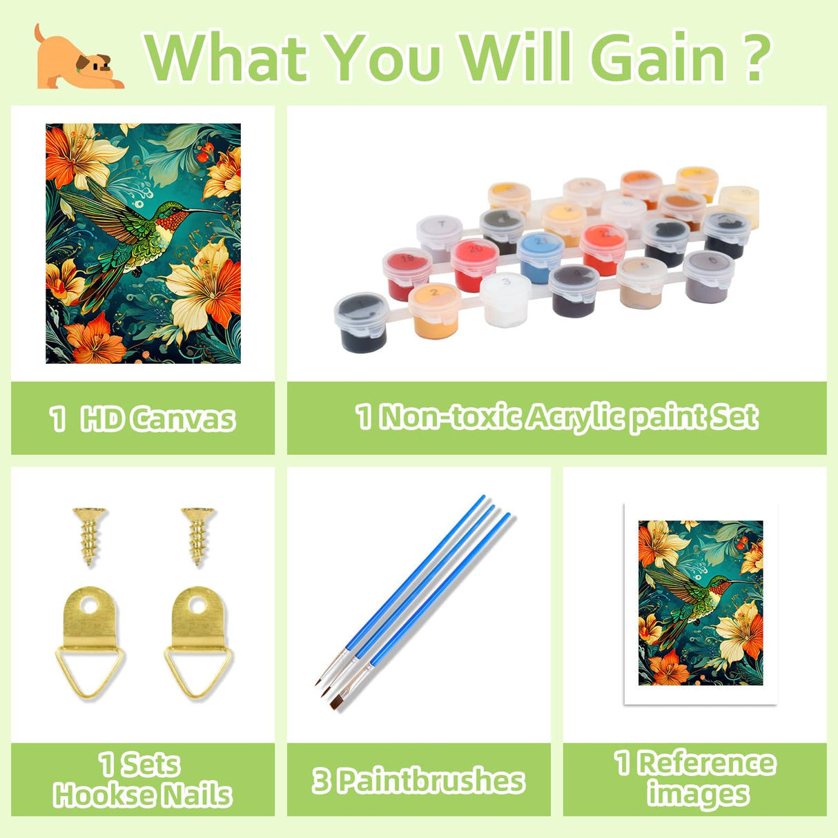 Reivworl Hummingbird Paint by Numbers Kit for Adults, Hummingbird Paint by Number for Adults, Adult Paint by Number Kits for Gifts and Wall Decor 16x20 Inch Reivworl