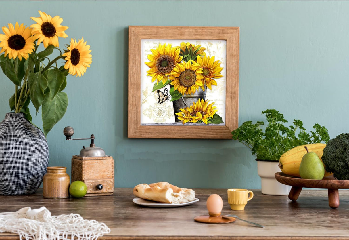 Diamond Art Kit Sunflower Diamond Art Painting Kits for Adults Sunflower Diamond Art Painting Craft for Home Decor,Aromatic,12x12 inches Apomelo