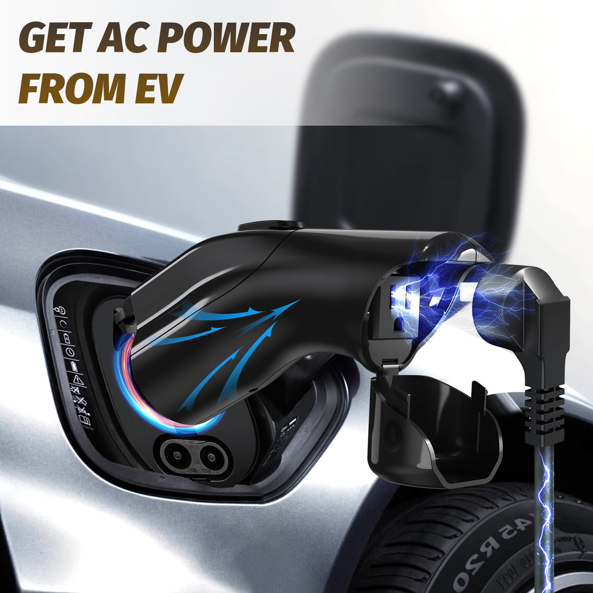 V2L Adapter Compatible with Hyundai IONIQ 5 & IONIQ 6, Kia EV 6. Power Your Devices by Using Your Car Battery, for Camping, Emergency Use YIGPAIPO