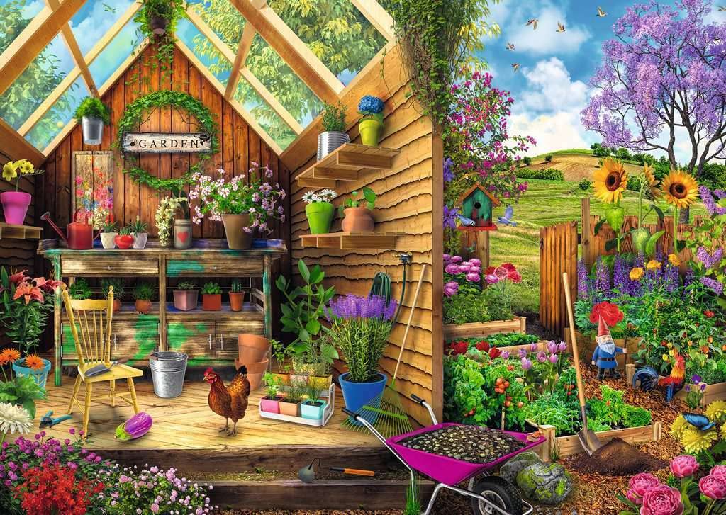 Ravensburger Gardener's Getaway Large Format Jigsaw Puzzle - 300 Pieces | Designed for Adults | Every Piece is Unique | Softclick Technology Relaxing Gardening Theme Ravensburger