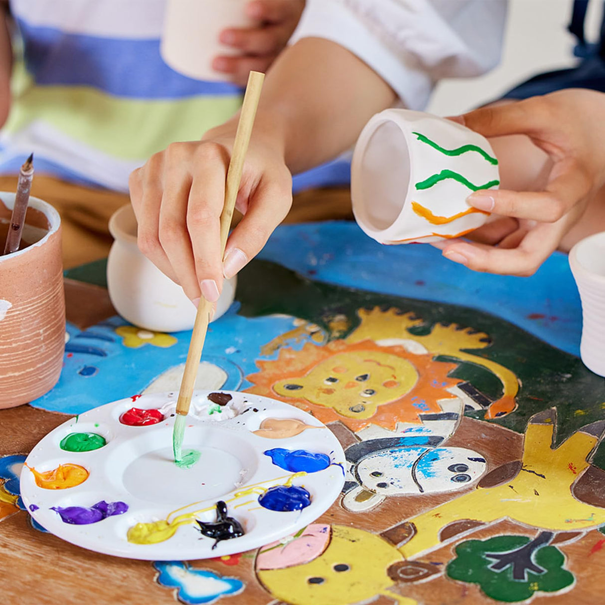Pottery Wheel for Kids - Complete Pottery Painting Kit Arts and Crafts for Kids Ages 8-12 with 3 Pack Air Dry Clay Art Supplies for Kids Toys Girls Boy Birthday Gift for 6 7 8 9 10 11 12+ Aujazyble