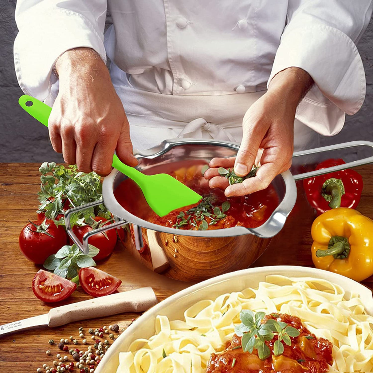 Double Boiler Pot Set for Melting Chocolate, Butter, Cheese, Caramel and Candy - 18/8 Steel Melting Pot, 2 Cup Capacity, Including The 1000ml and 600ml Capacity… Sysmie