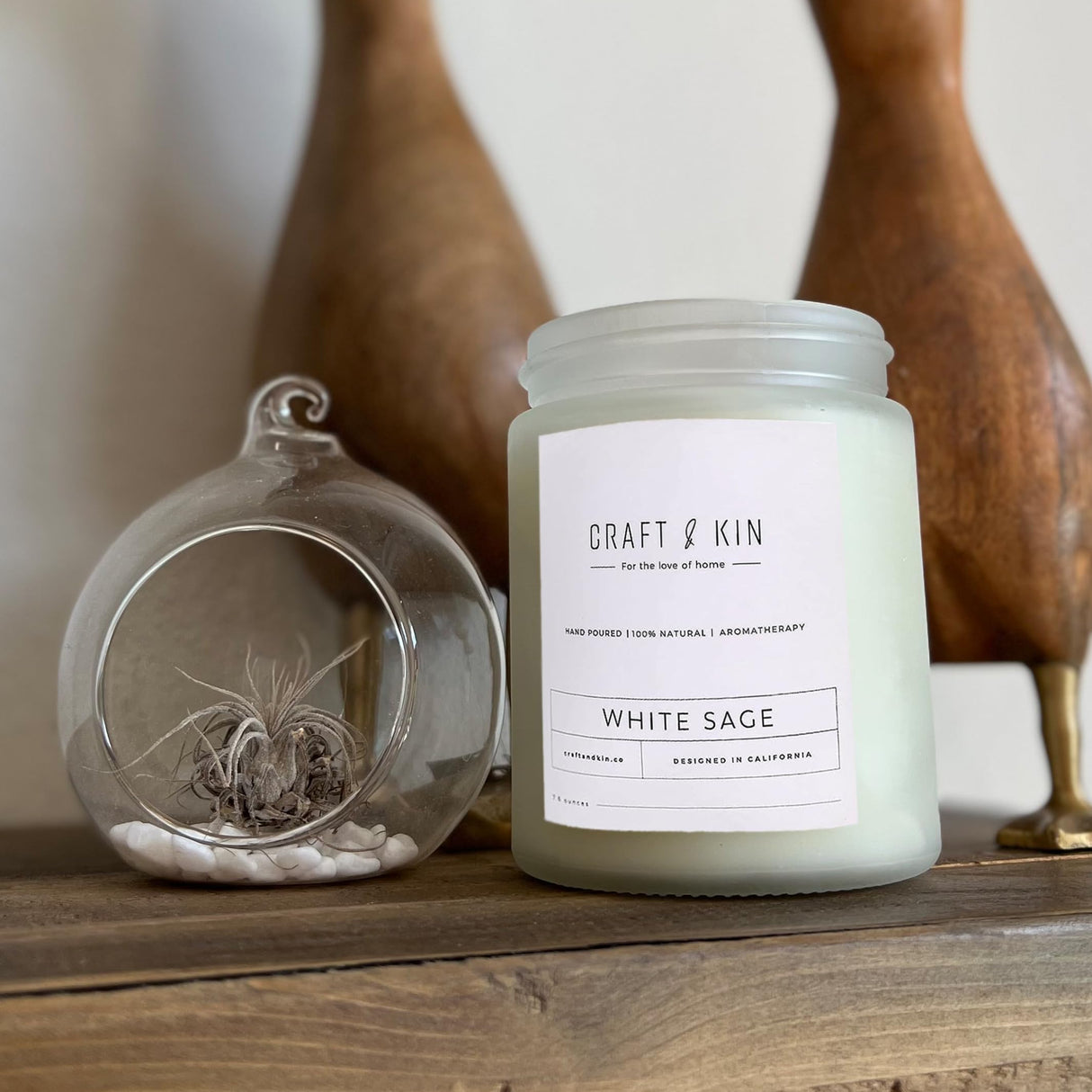 White Sage Candles | Sage Candles for Cleansing House | Summer Candle, Wood Wicked Candles | 8 oz 45 Hour Burn, Scented Candles for Home Scented Candle Sage, Soy Candles, Masculine Candle Craft & Kin