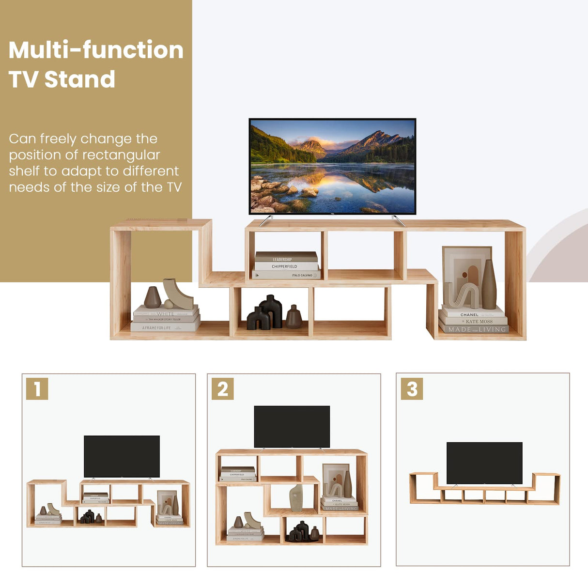 Recaceik Cube Bookshelf 2 Shelf Bookcase L-Shaped TV Console Stand Modern Entertainment Center with Open Storage Shelves for CDs/Movies/Books for Living Room, Bedroom, Home Office Recaceik