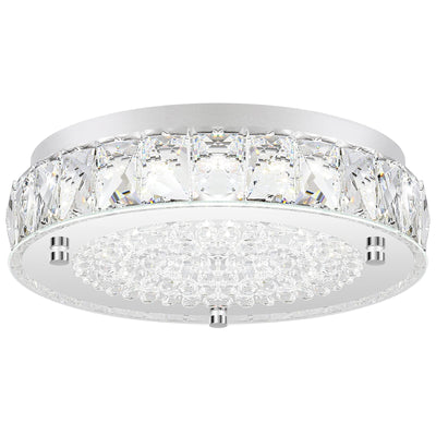 Crystal Chandeliers Flush Mount LED Ceiling Light Fixture, 5000K Daylight White Super Bright 1980LM 11-Inch Non-Dimmable Farmhouse Kitchen Light Modern Ceiling Lamp for Bedroom Bathroom Nursery