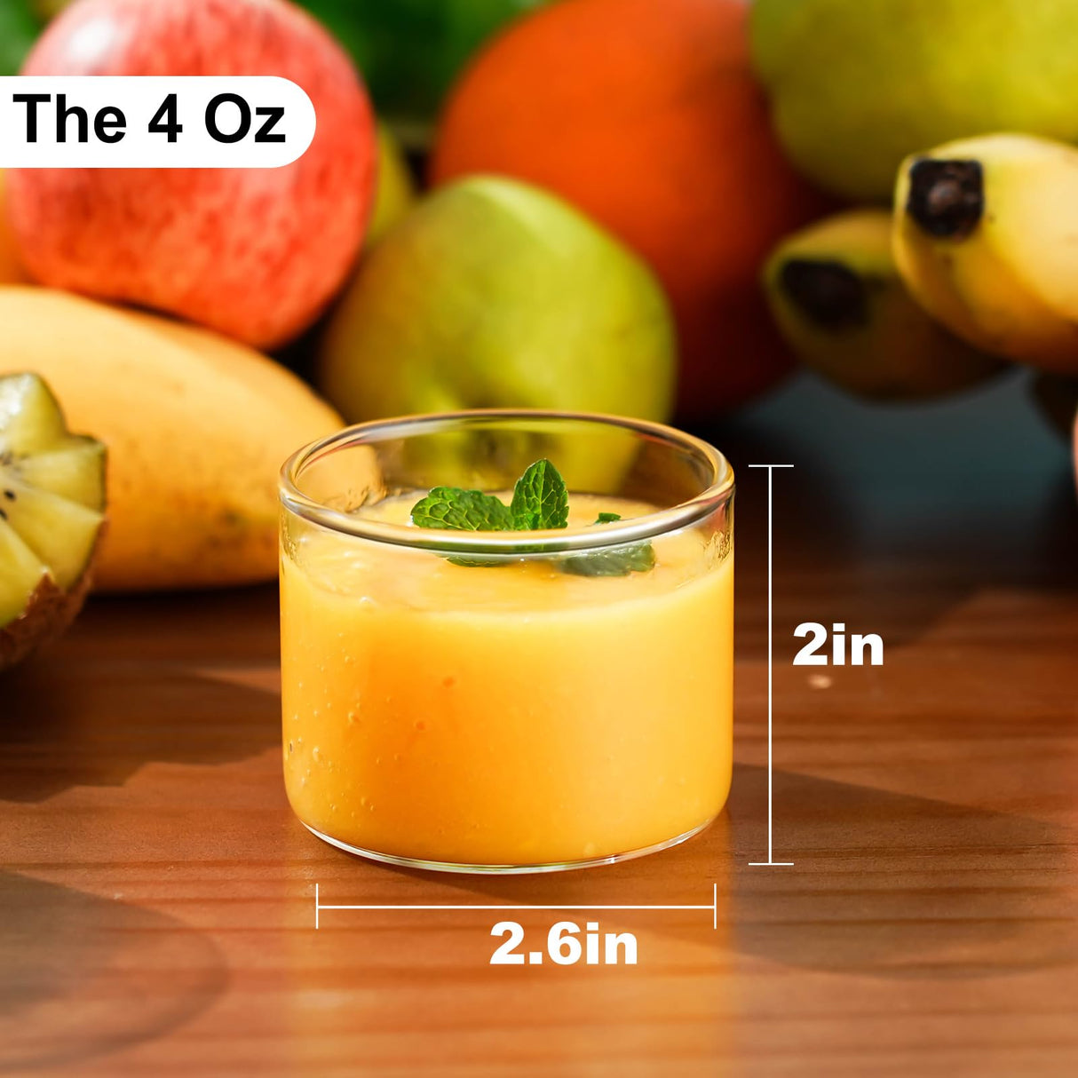 Baalaka Ramekins Oven Safe, Creme Brulee ramekins set of 6, Small Glass Bowls 4oz, Dipping Sauce Cups, Clear Salad Dressing Container and Dessert Bowls for Custard Baalaka