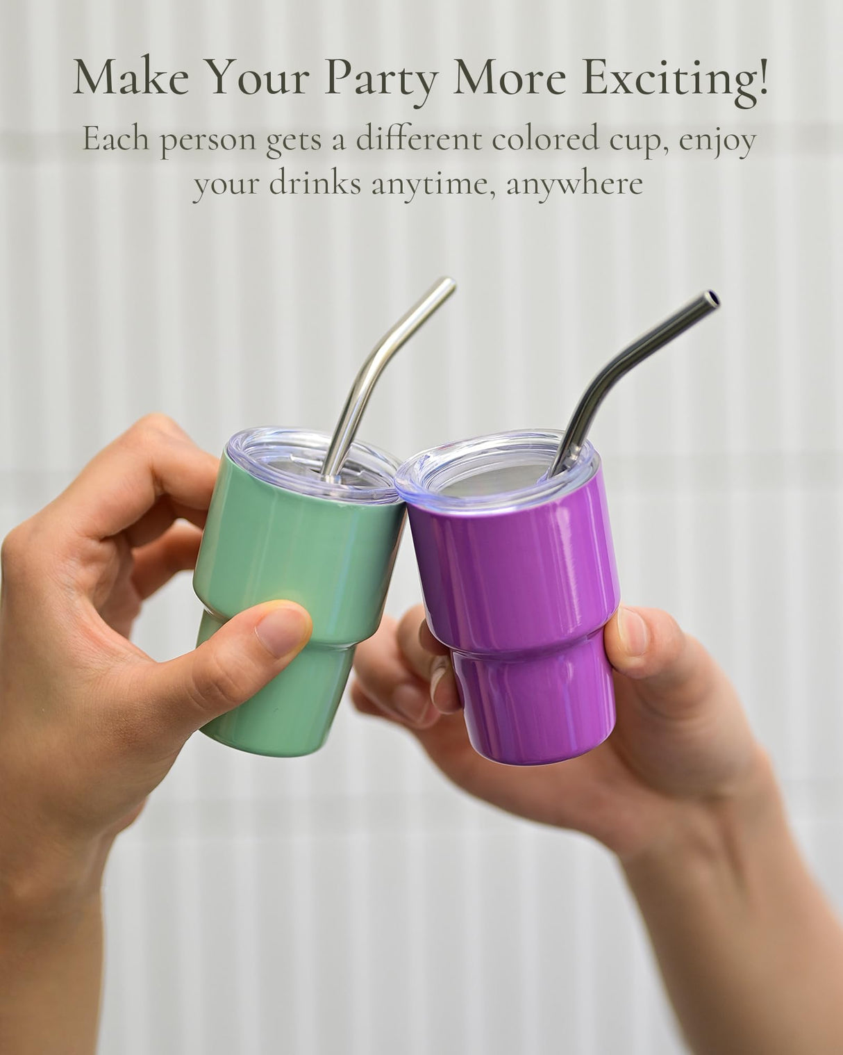 UIRZOTN 3oz Mini Tumbler Shot Glass with Straw and Lid, 24 Pack Stainless Steel Sublimation Shot Glasses for Wedding Party Whiskey Cocktail Bar with Straw and Lid UIRZOTN